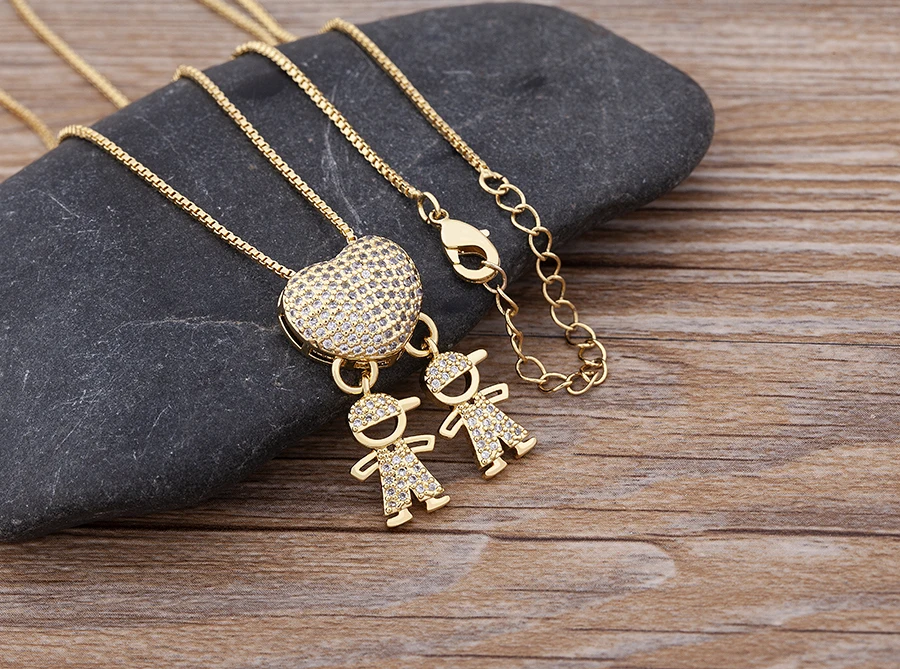 Nidin New 12 Styles Copper Zircon Love Necklaces Women Necklaces & Pendants Chain Jewelry Charm Mother's Day Gift