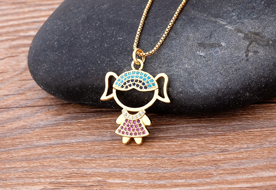 Nidin New 12 Styles Copper Zircon Love Necklaces Women Necklaces & Pendants Chain Jewelry Charm Mother's Day Gift