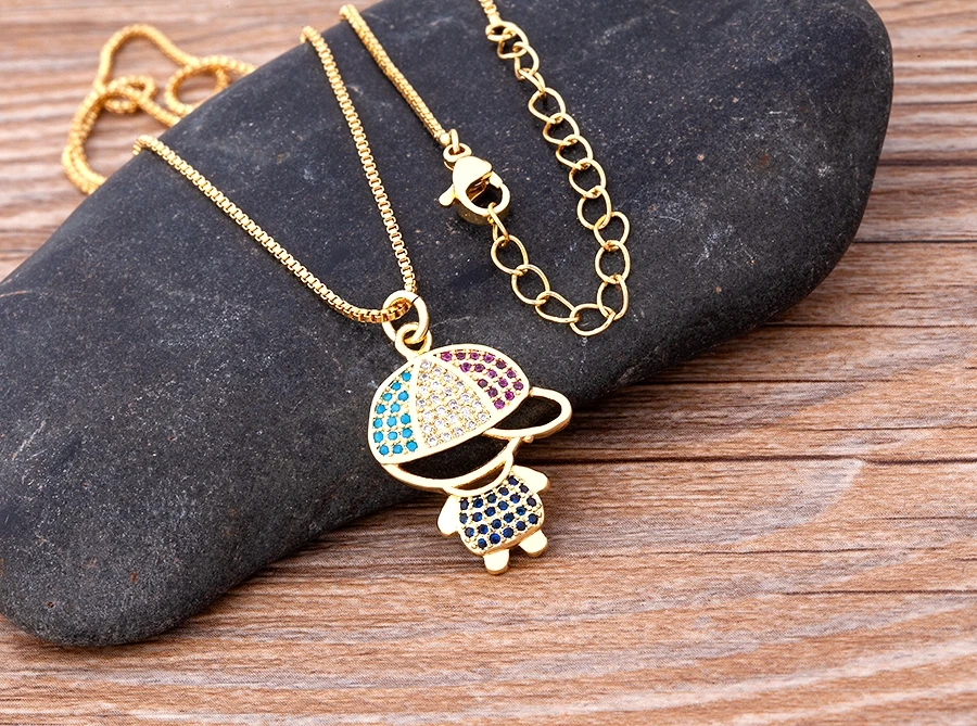 Nidin New 12 Styles Copper Zircon Love Necklaces Women Necklaces & Pendants Chain Jewelry Charm Mother's Day Gift