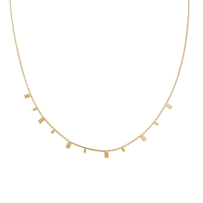 18K Gold Titanium Steel 316L Waterdrop Necklace Women Chain Choker Coin Pendant Necklaces Collar Jewelry