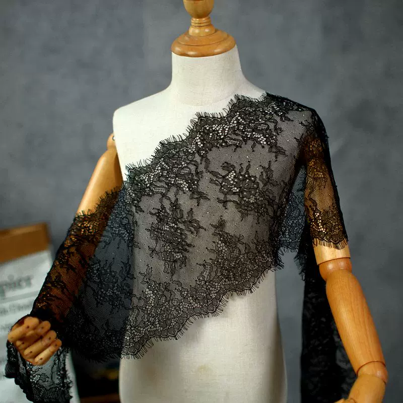 3meters/lot 20cm Width Fashion High Quality Handmade DIY Eyelash Lace Trimming, lace fabric