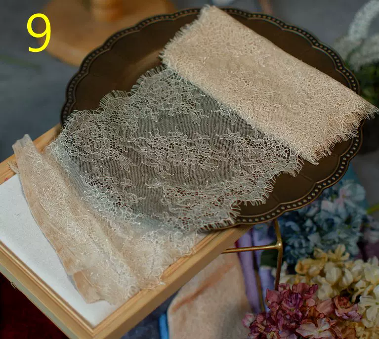 3meters/lot 20cm Width Fashion High Quality Handmade DIY Eyelash Lace Trimming, lace fabric