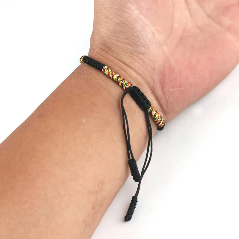 Men Bracelet Tibetan Buddhism Handmade Braided Adjustable King Kong Knot Rope Chain Bracelet Male Lucky National Style Jewelry