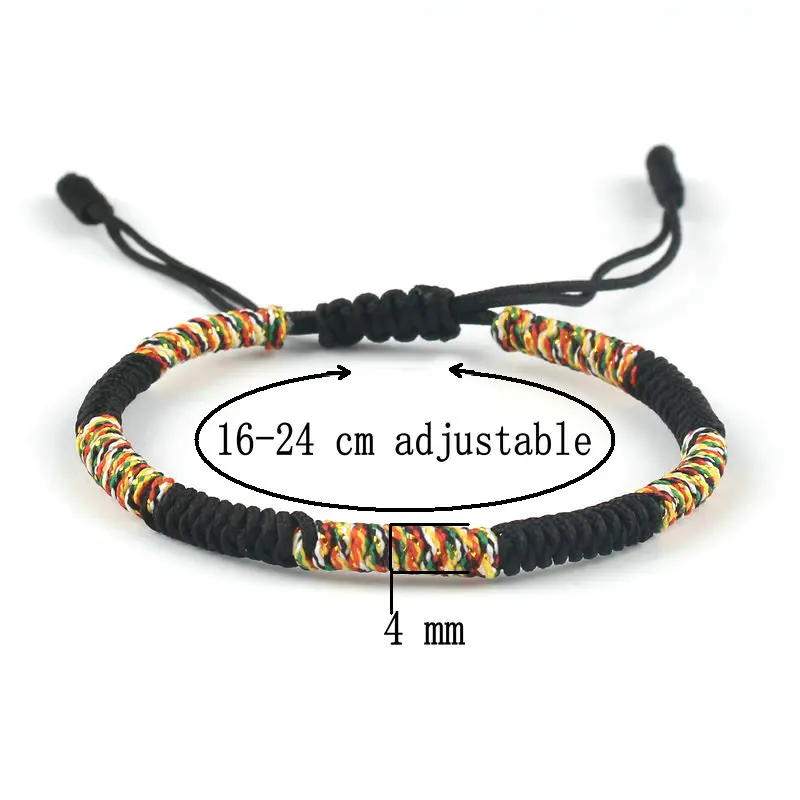 Men Bracelet Tibetan Buddhism Handmade Braided Adjustable King Kong Knot Rope Chain Bracelet Male Lucky National Style Jewelry