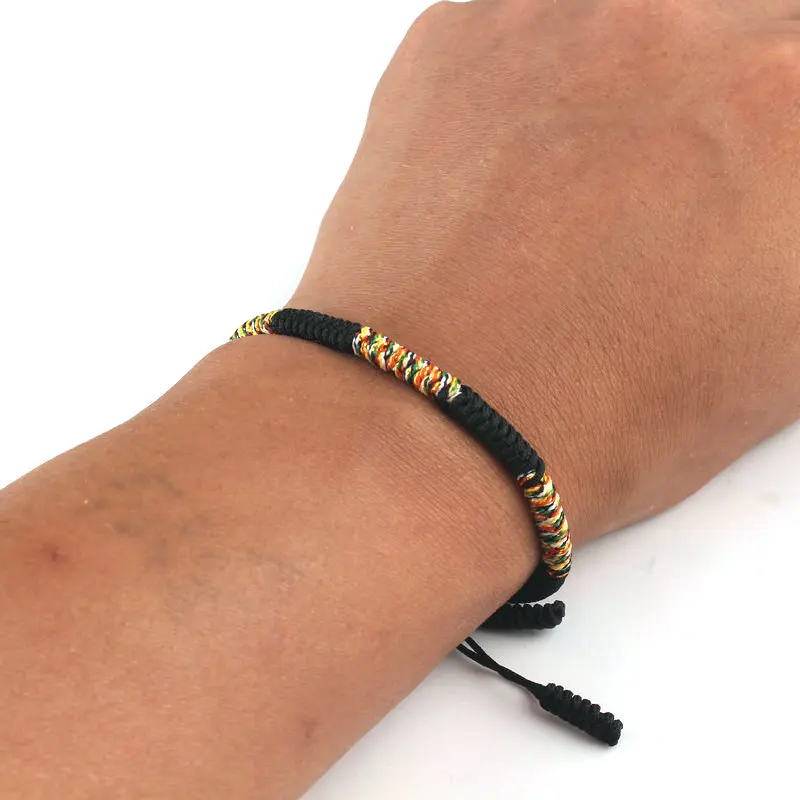 Men Bracelet Tibetan Buddhism Handmade Braided Adjustable King Kong Knot Rope Chain Bracelet Male Lucky National Style Jewelry