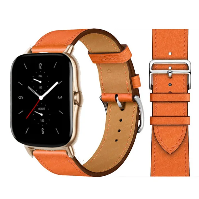 20mm/22mm Leather band For Amazfit GTS 4/3/2/2e/GTS2 Mini/GTR 4/3 pro/GTR2/2e/stratos 2/3 correa Bracelet Amazfit bip 6 5 strap