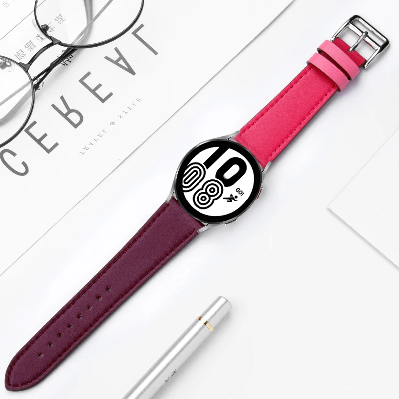 20mm/22mm Leather band For Amazfit GTS 4/3/2/2e/GTS2 Mini/GTR 4/3 pro/GTR2/2e/stratos 2/3 correa Bracelet Amazfit bip 6 5 strap