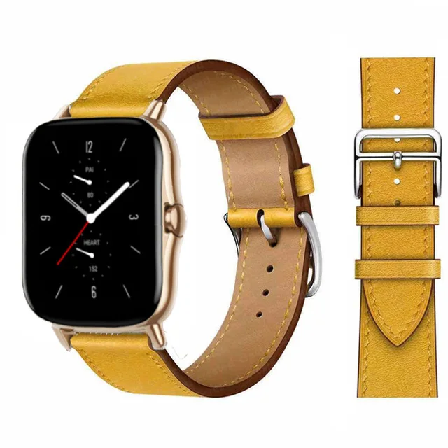 20mm/22mm Leather band For Amazfit GTS 4/3/2/2e/GTS2 Mini/GTR 4/3 pro/GTR2/2e/stratos 2/3 correa Bracelet Amazfit bip 6 5 strap