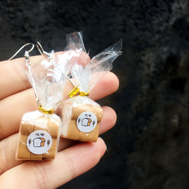 Women Earring Made Cute Girls Eardrop Funny Gift Sweet Handmade Cartoons Mini Fruit Drink Ham Sausage Toothpaste Shampoo