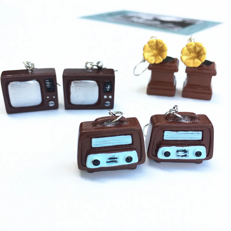 Women Earring Made Cute Girls Eardrop Funny Gift Sweet Handmade Cartoons Mini Fruit Drink Ham Sausage Toothpaste Shampoo