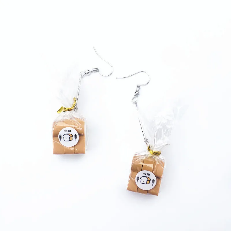 Women Earring Made Cute Girls Eardrop Funny Gift Sweet Handmade Cartoons Mini Fruit Drink Ham Sausage Toothpaste Shampoo