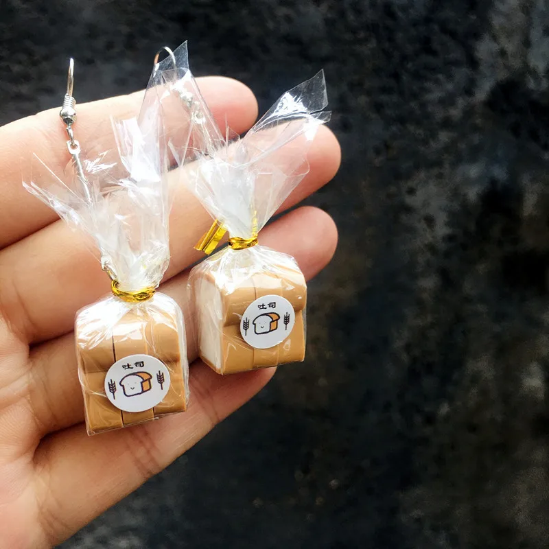 Women Earring Made Cute Girls Eardrop Funny Gift Sweet Handmade Cartoons Mini Fruit Drink Ham Sausage Toothpaste Shampoo