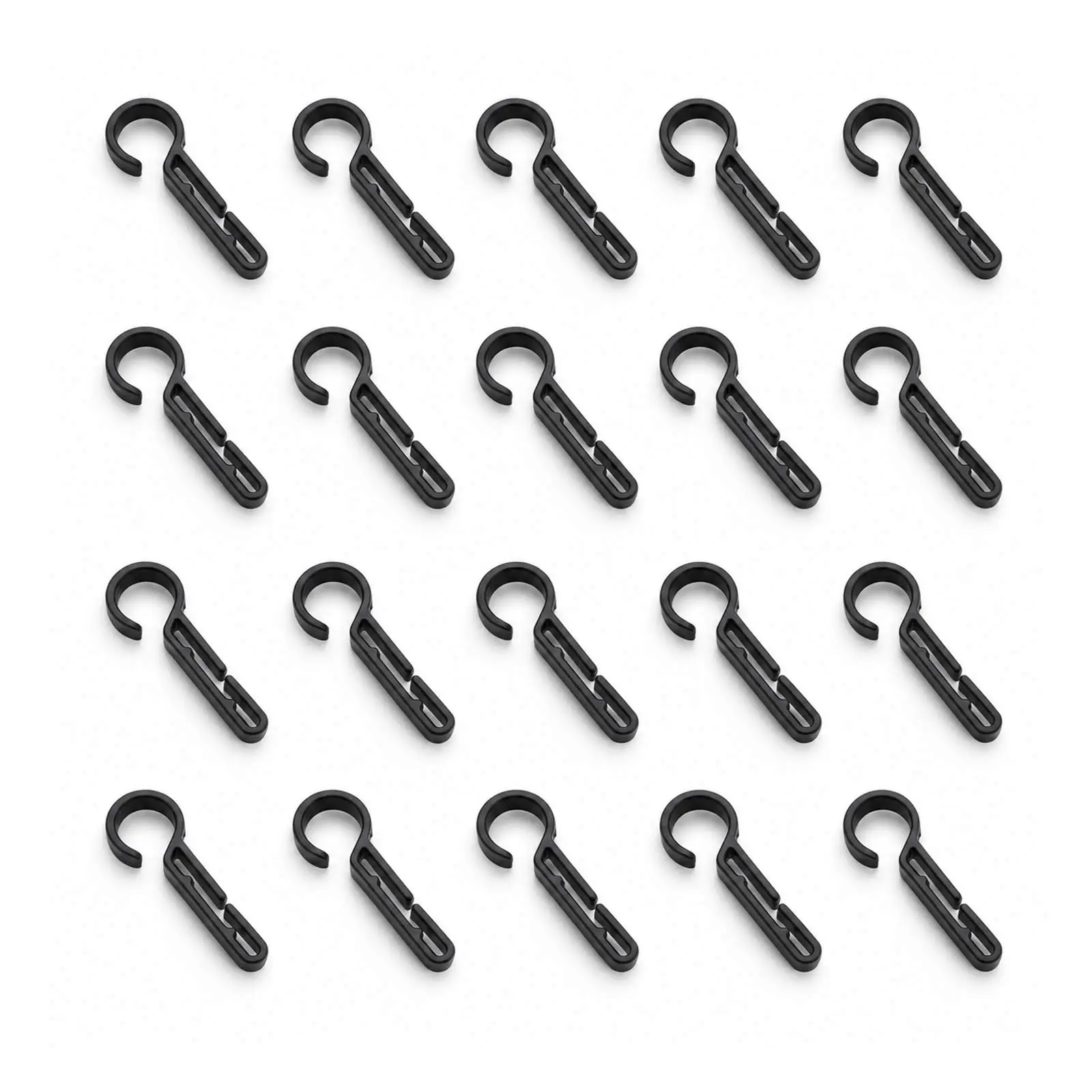 20 pcs Plastic Lightweight Helmet Clips Attachment Head Light Clamps Black Set Headlamp Hard hat Safety Cap Hook Outdoor Tools