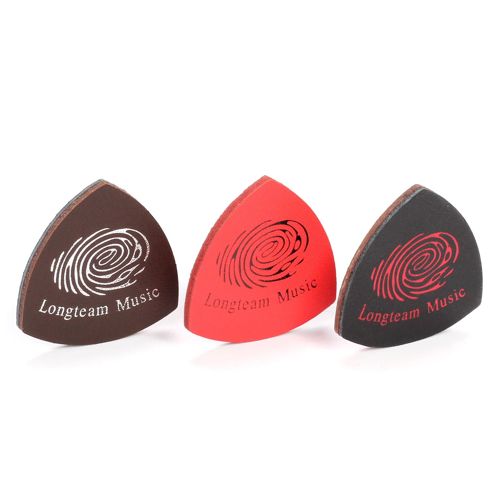 3pcs / Lot 3mm Genuine Leather Ukulele Picks Colorful Cowhide Finger Thumb Pick