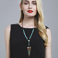 Bohemian Collier Femme Tassel Maxi Coin Neck Chain Turkish Green Stone Pendant Women Bib Collar Statement Necklac Gypsy Jewelry