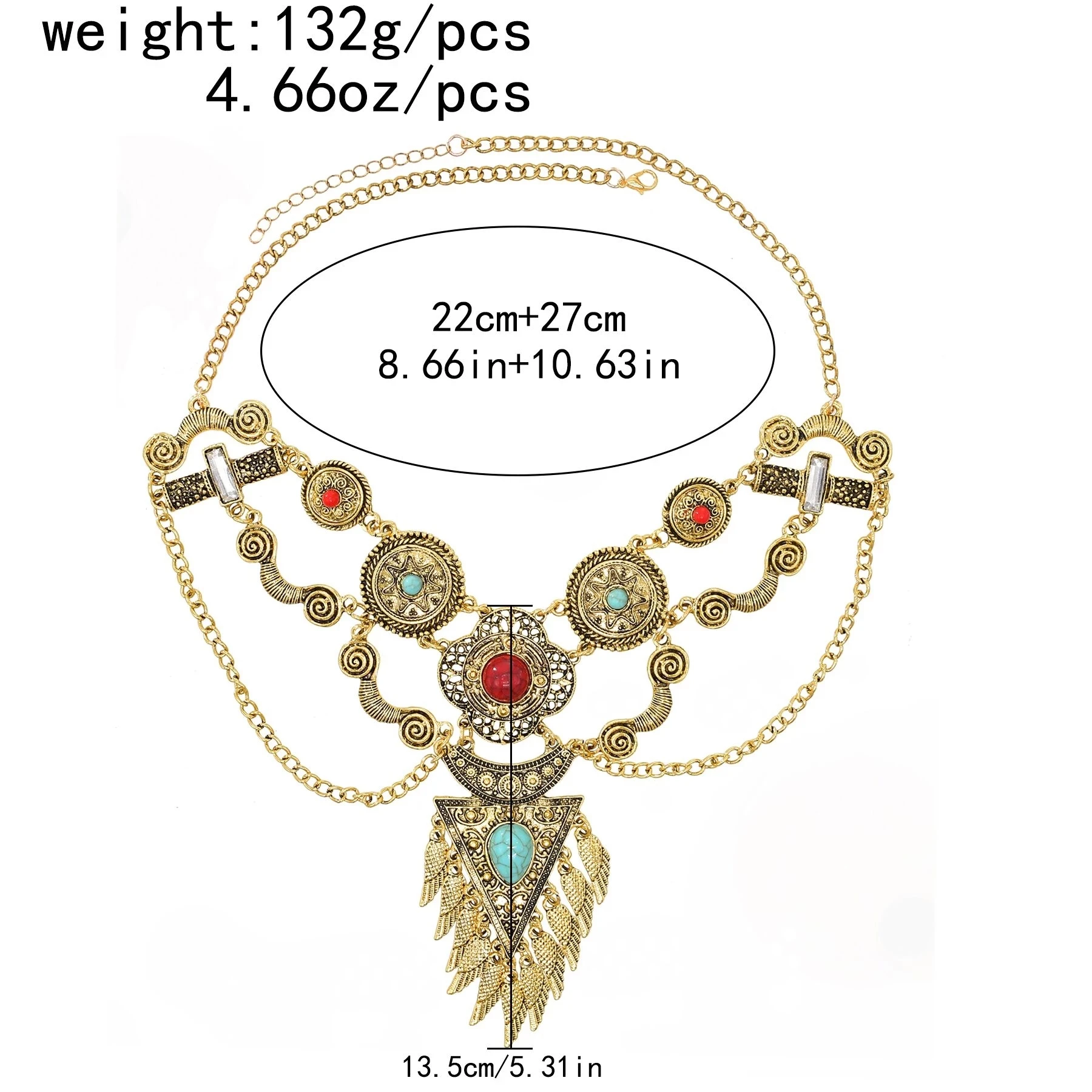Bohemian Collier Femme Tassel Maxi Coin Neck Chain Turkish Green Stone Pendant Women Bib Collar Statement Necklac Gypsy Jewelry