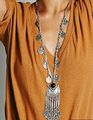 Bohemian Collier Femme Tassel Maxi Coin Neck Chain Turkish Green Stone Pendant Women Bib Collar Statement Necklac Gypsy Jewelry