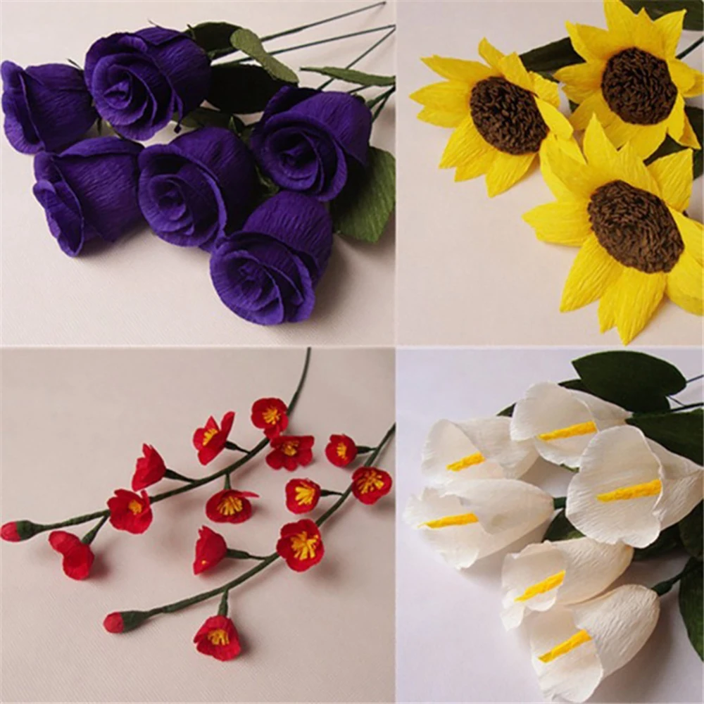 250*25cm(8ft x9.8") Colored Crepe Paper Roll Origami Crinkled Crepe Paper Craft DIY Flowers Decoration Gift Wrapping Paper Craft