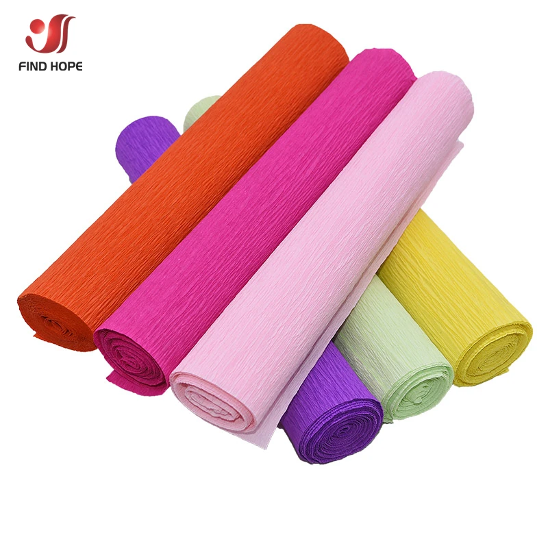 250*25cm(8ft x9.8") Colored Crepe Paper Roll Origami Crinkled Crepe Paper Craft DIY Flowers Decoration Gift Wrapping Paper Craft