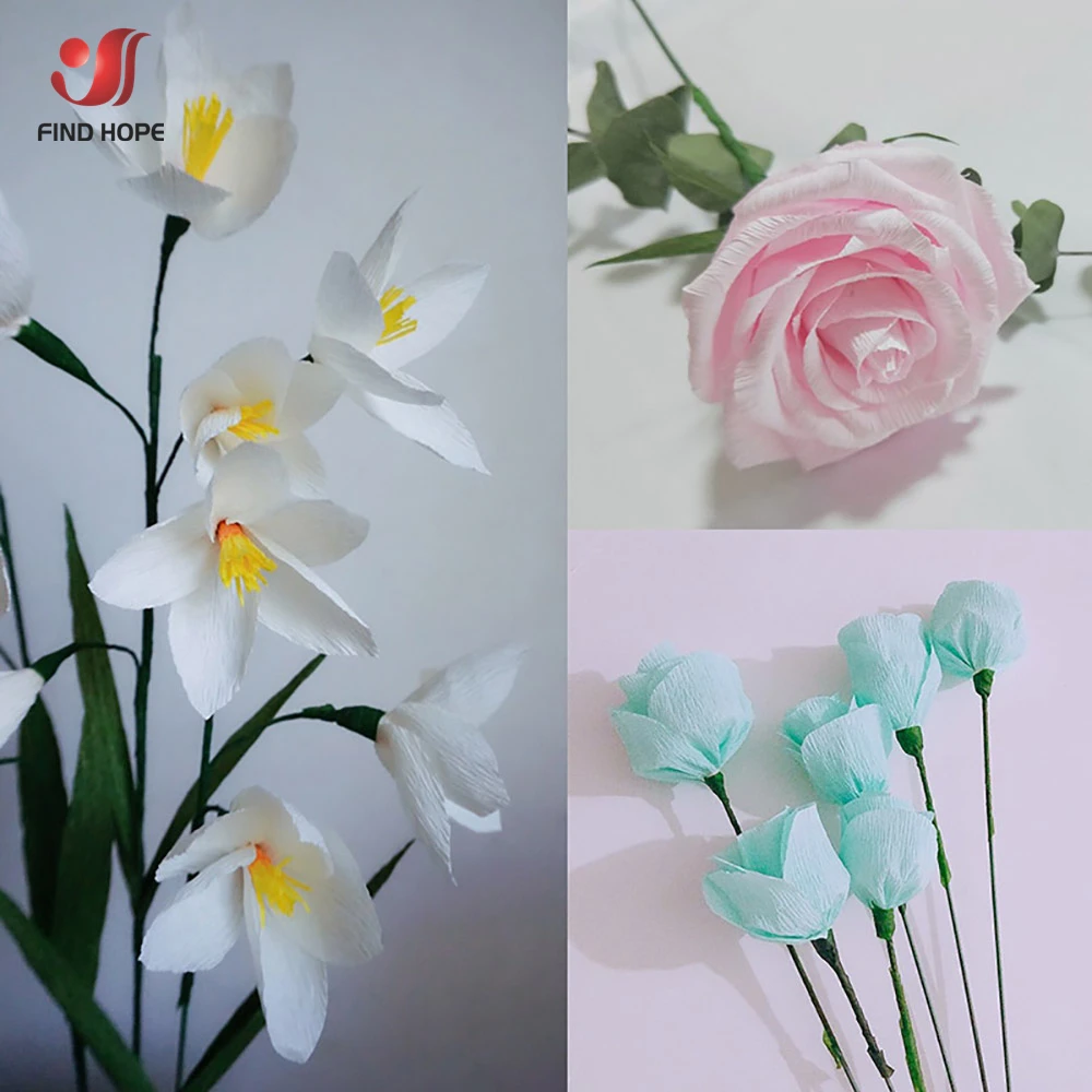 250*25cm(8ft x9.8") Colored Crepe Paper Roll Origami Crinkled Crepe Paper Craft DIY Flowers Decoration Gift Wrapping Paper Craft