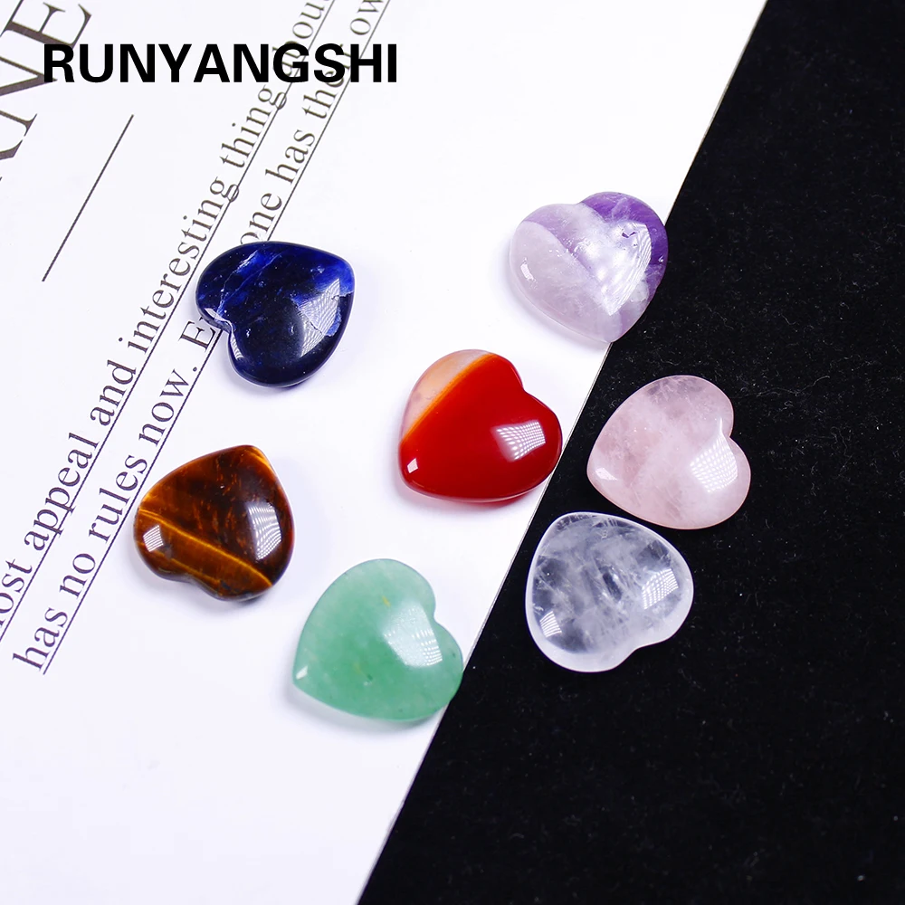 30mm Natural Crystal Love  Heart Pendant Mineral Specimens Gemstone Rocks Amethyst Collectibles Jewelry Home Decor
