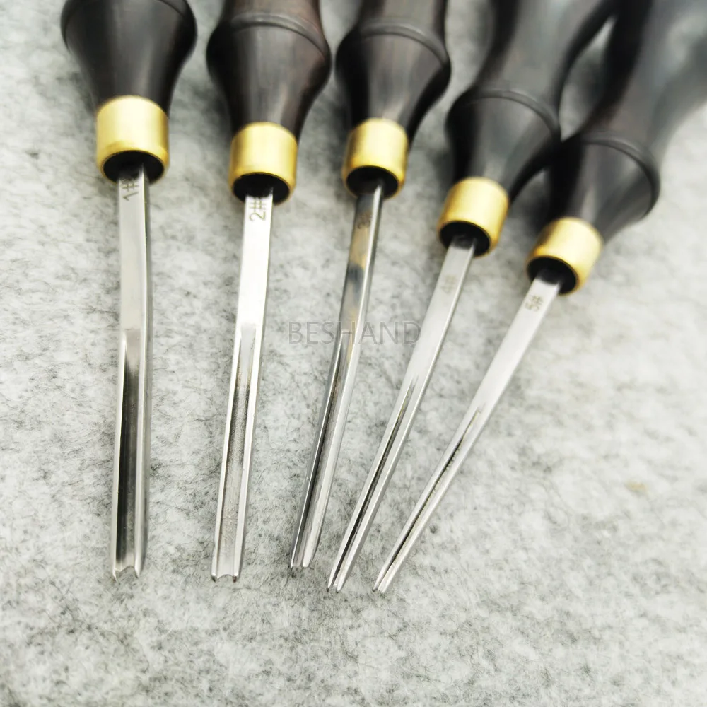 Leather Edge Cutter Beveller Beveling Skiving Knife Steel Sharper 0.6/0/7/1/3/1.8mm Ebony Handle Leather Craft Trimming Tool