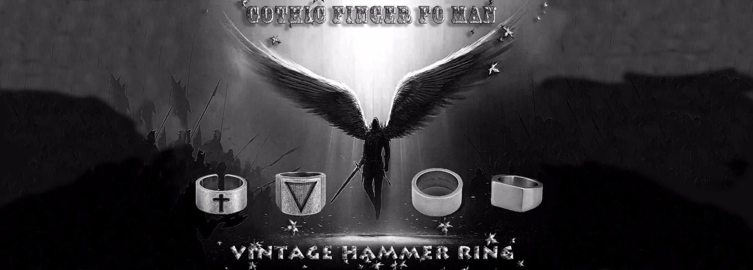 Aesthetic Gothic Vintage 316L Stainless Steel Cool Skull Men's Finger-Ring Punk Rock Bearded Biker Jewelry Christmas Accessories