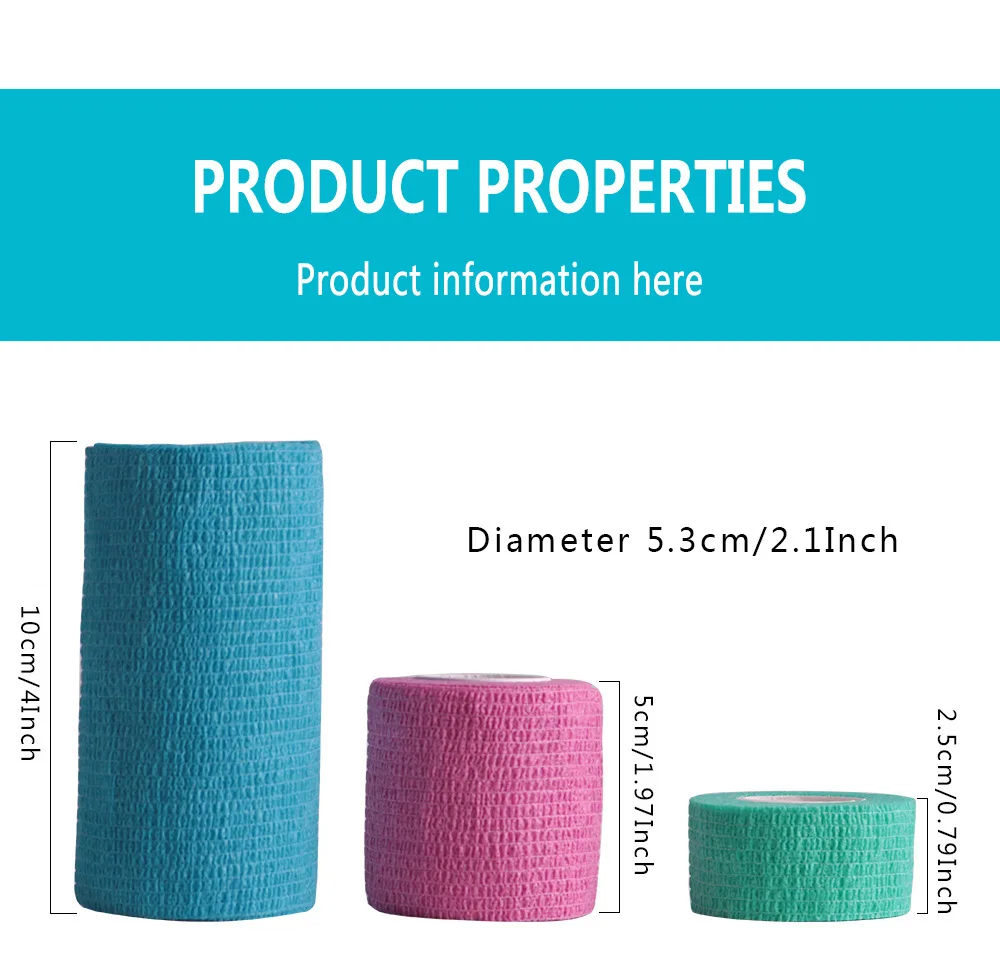 1 Roll Breathable Gauze Medical Bandage Self-adhesive Elastic Bandages for Travel Sports Finger Wrist Bandage Car Emergency Kit