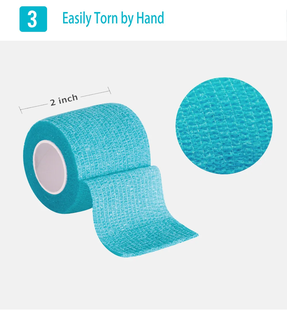 1 Roll Breathable Gauze Medical Bandage Self-adhesive Elastic Bandages for Travel Sports Finger Wrist Bandage Car Emergency Kit