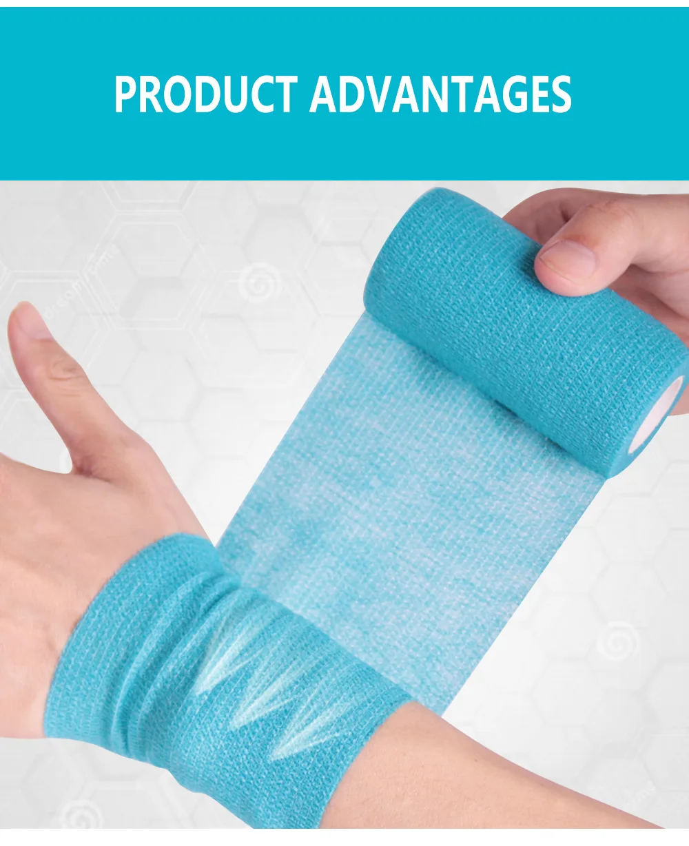1 Roll Breathable Gauze Medical Bandage Self-adhesive Elastic Bandages for Travel Sports Finger Wrist Bandage Car Emergency Kit