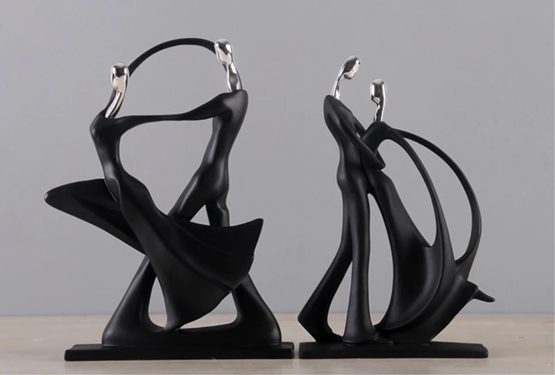 Nordic Art Dancing Couple Resin Figure Ornaments Figurines Home Decoration Accessories for Living Room Ornaments for Home Decor