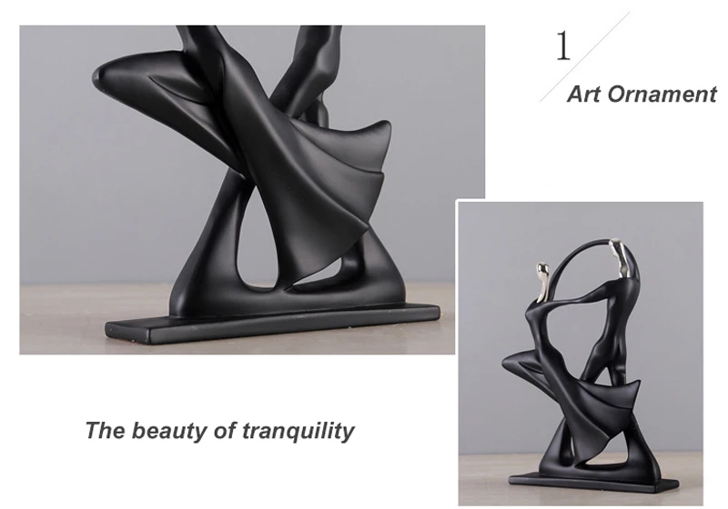 Nordic Art Dancing Couple Resin Figure Ornaments Figurines Home Decoration Accessories for Living Room Ornaments for Home Decor