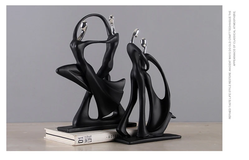 Nordic Art Dancing Couple Resin Figure Ornaments Figurines Home Decoration Accessories for Living Room Ornaments for Home Decor