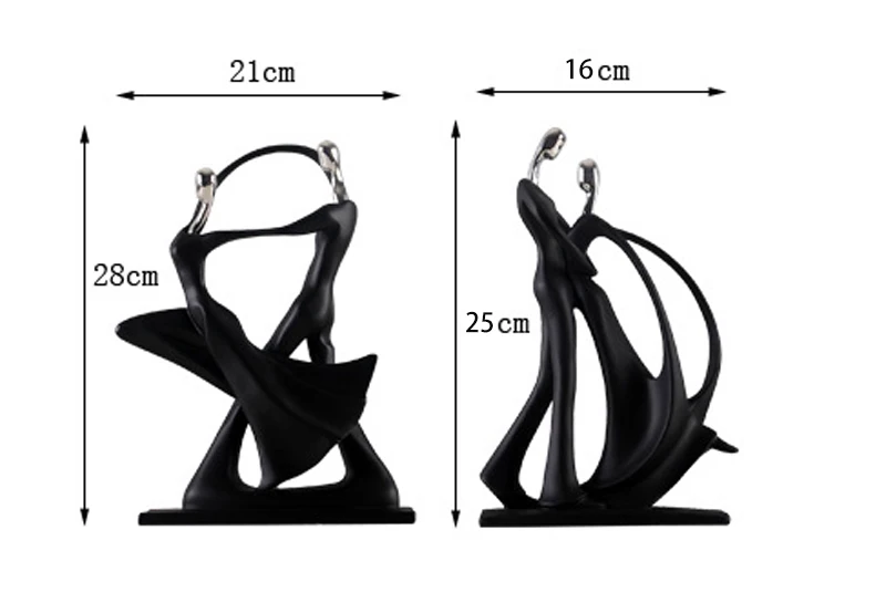 Nordic Art Dancing Couple Resin Figure Ornaments Figurines Home Decoration Accessories for Living Room Ornaments for Home Decor