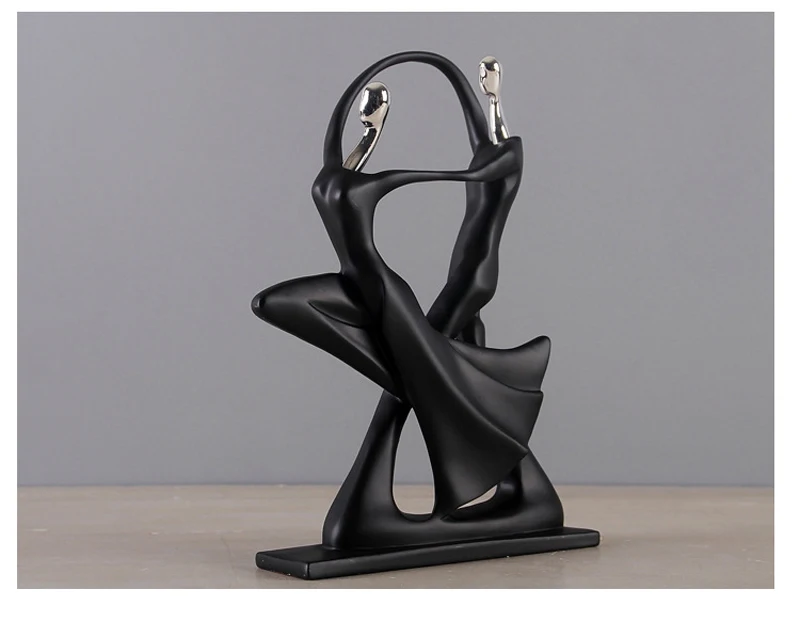 Nordic Art Dancing Couple Resin Figure Ornaments Figurines Home Decoration Accessories for Living Room Ornaments for Home Decor