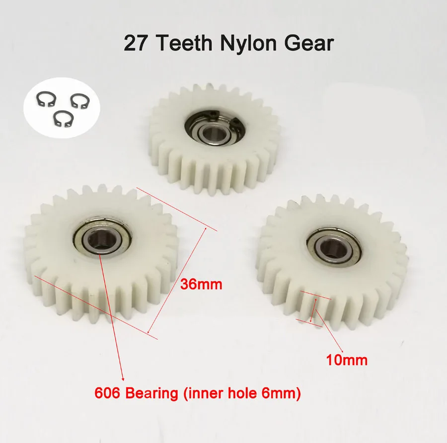 27T 28T 31T 36 Tooth Electric Car Nylon Gear for Electric Lithium Power Folding Car Motor Electric Bicycle