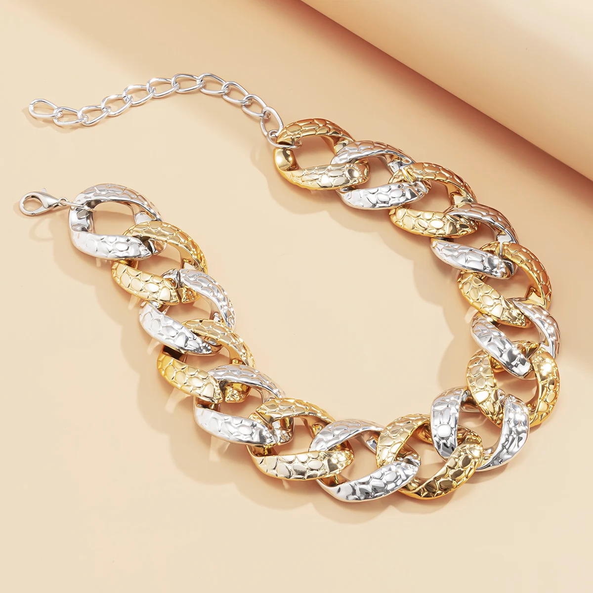 Punk Exaggerated Large CCB Chain Necklace Women Retro Gothic Steam Chunky Thick Clavicle Necklaces Fashion Glamour Girl Jewelry