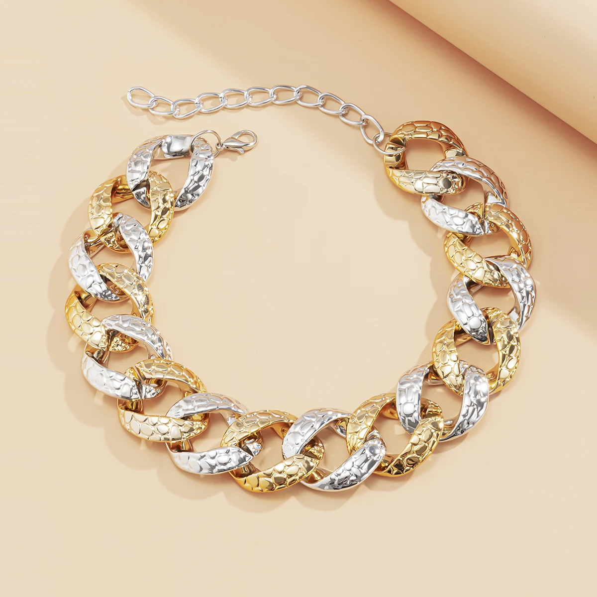 Punk Exaggerated Large CCB Chain Necklace Women Retro Gothic Steam Chunky Thick Clavicle Necklaces Fashion Glamour Girl Jewelry