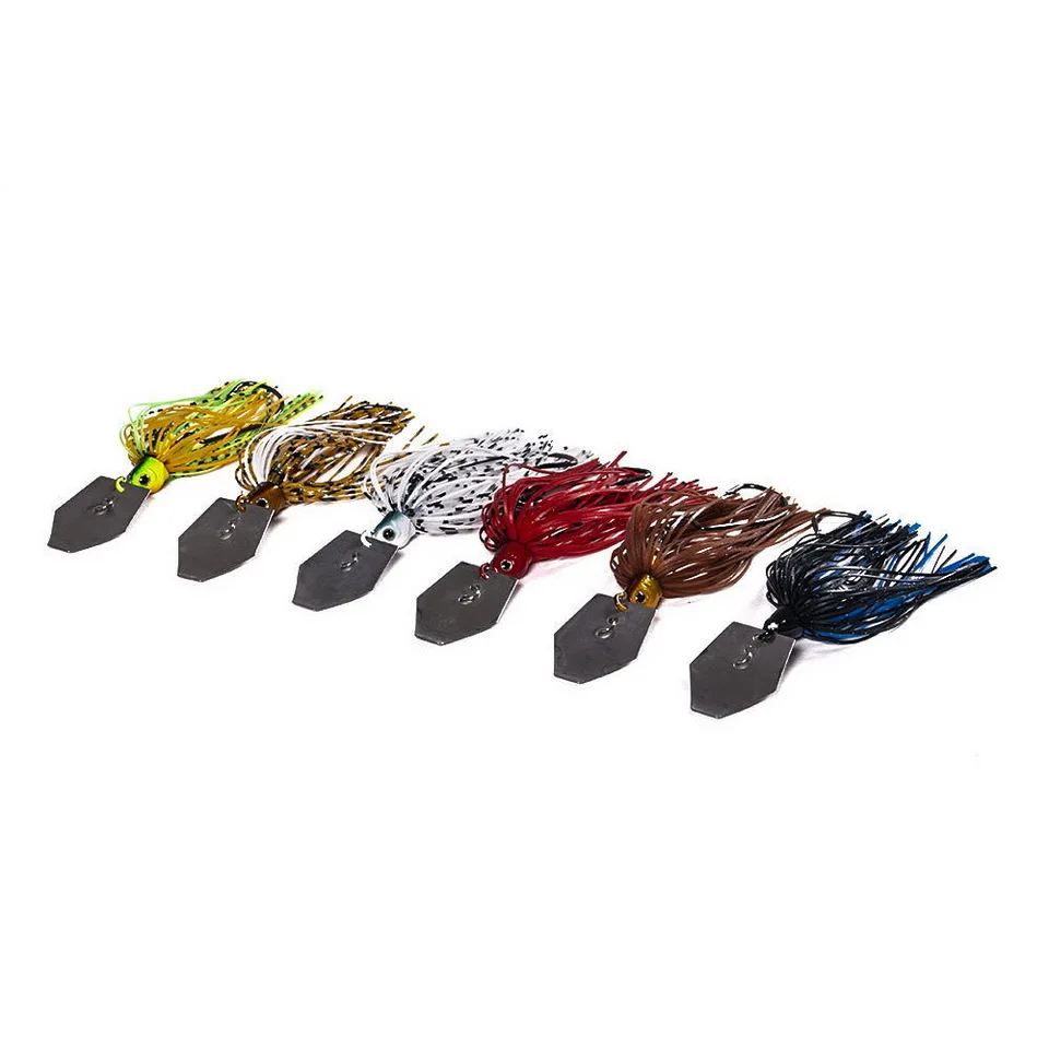 1pcs Fishing Lure 100mm 11g Blade Metal Bait With Rubber Skirt Artificial Wobbler Buzzbait Jigging Lure Spinner Spoon For Pike
