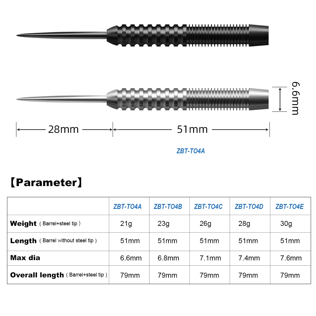 CyeeLife 21 23g 26 28 30 Grams Tungsten 90% Steel Dart Barrels 3pcs For Metal tip Dartboard No Accessories