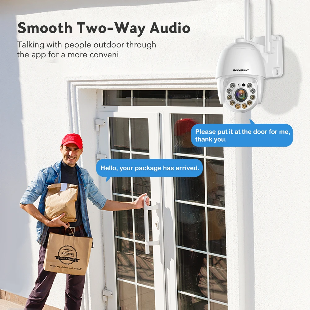 8MP 5MP 2K Wifi Surveillance Camera Outdoor AI Human Detection Color Night Vision 4X Digital Zoom PTZ Mini IP Security Camera