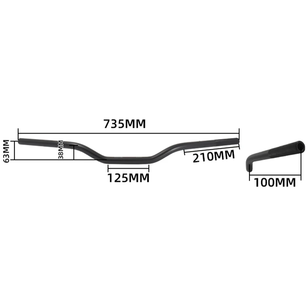 Motorcycle Handlebar 22mm 7/8'' CNC Aluminum Alloy Sand Anodizing Handle Bars 735mm for Cafe Racer MT07 MT09 Z800 Z900 Ninja 400