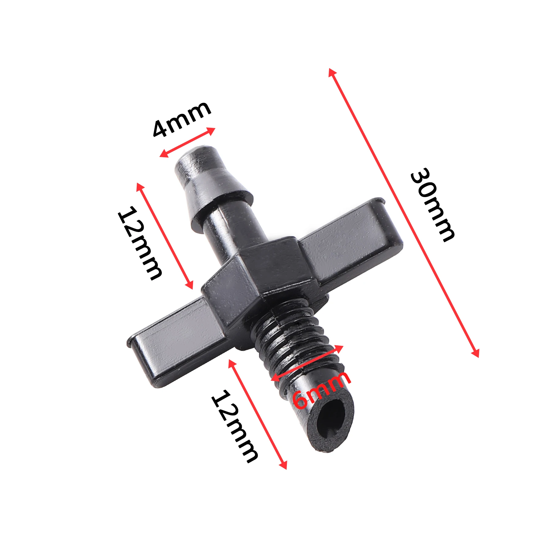 30Pcs 6mm Male Thread Single Barbed 4/7mm PVC Hose Connector for Drip Irrigation Watering Fitting Garden Tools Accessories