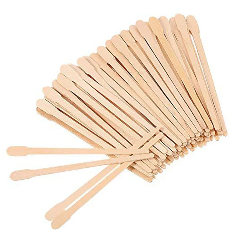 100PCS Woman Wooden Body Hair Removal Sticks Wax Waxing Disposable Sticks Beauty Toiletry Kits Wood Tongue Depressor Spatula