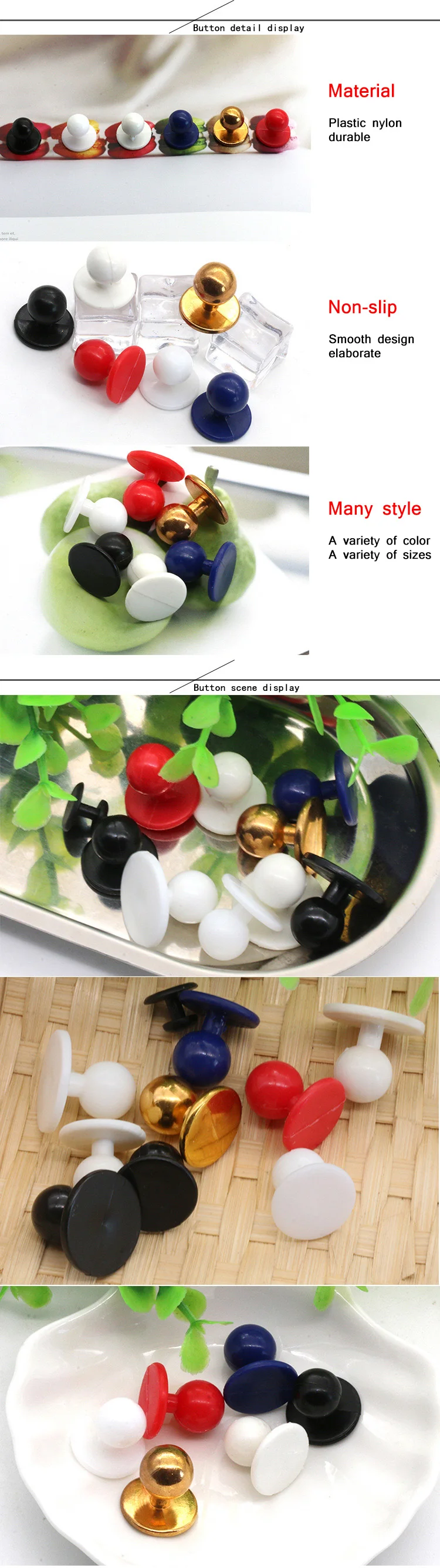 XUNZHE 10 Pcs 11.5*18mm Restaurant Chef Uniforms Suit Buttons Color Plastic Buttons For Diy Costumes Parts Accessories