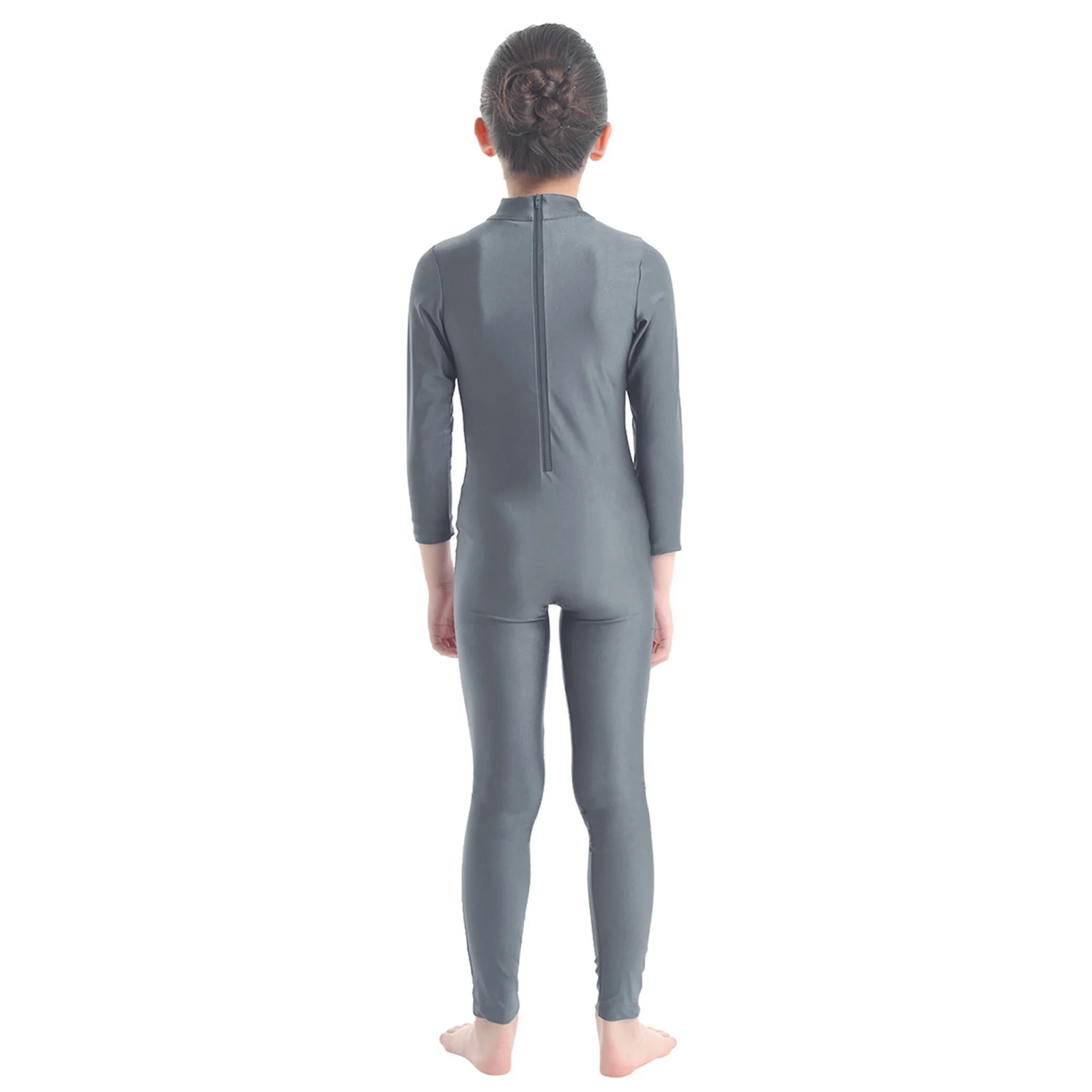 Girls Spandex Long Sleeve Mock Neck Leotard, Ballet Gymnastics Leotards for Kids, Children's Dance Costumes, Dancewear Jumpsuits