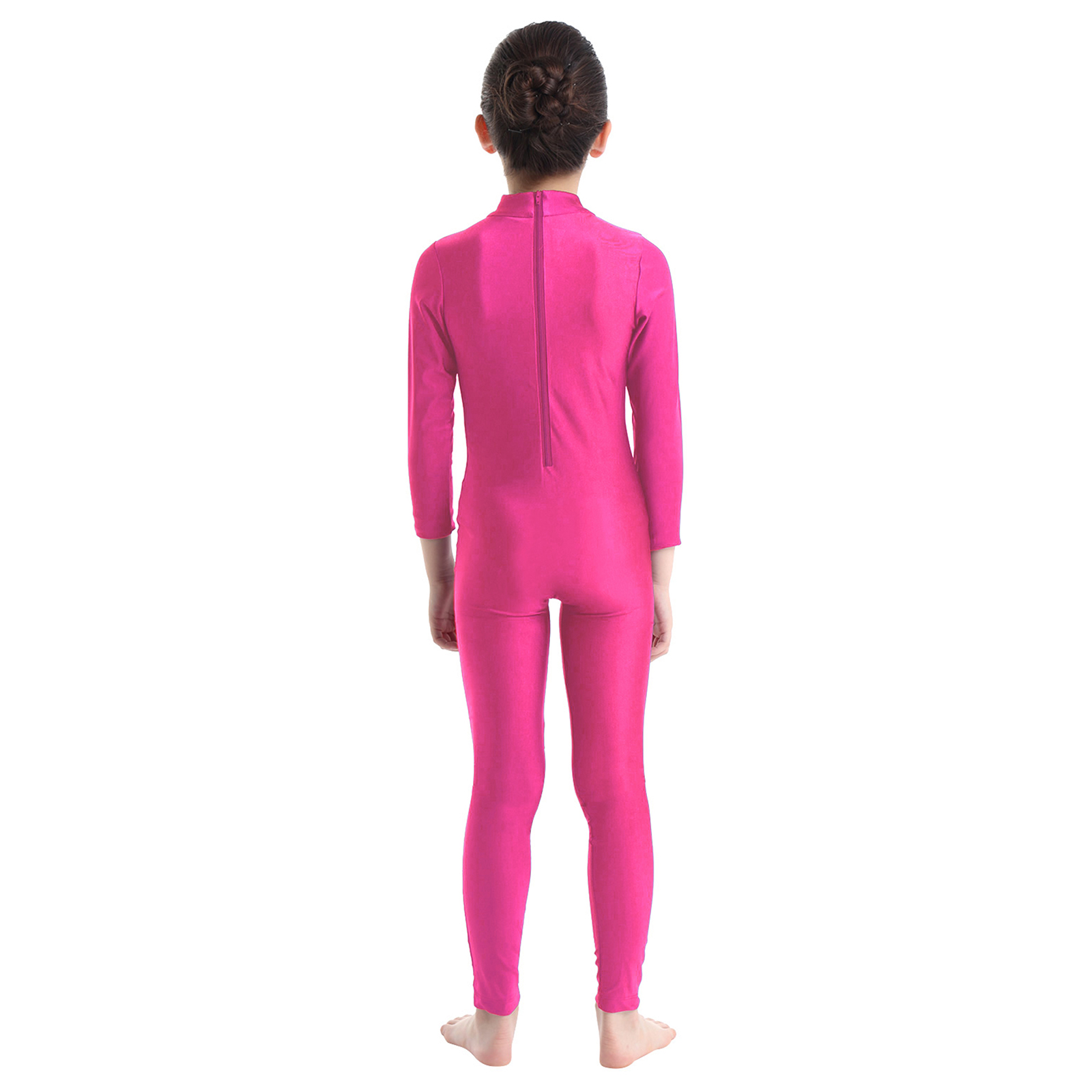 Girls Spandex Long Sleeve Mock Neck Leotard, Ballet Gymnastics Leotards for Kids, Children's Dance Costumes, Dancewear Jumpsuits