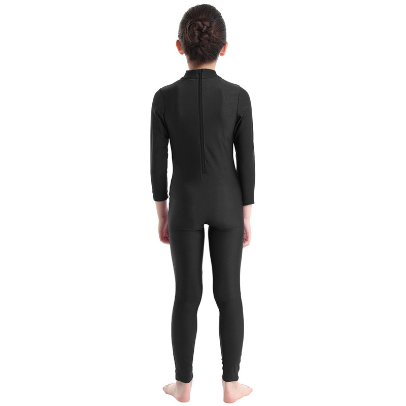 Girls Spandex Long Sleeve Mock Neck Leotard, Ballet Gymnastics Leotards for Kids, Children's Dance Costumes, Dancewear Jumpsuits