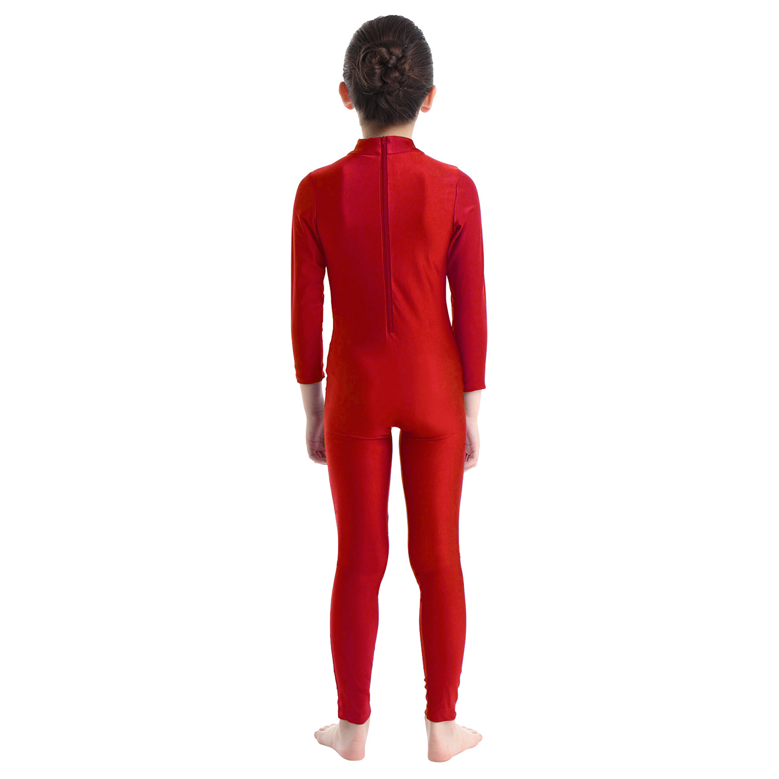 Girls Spandex Long Sleeve Mock Neck Leotard, Ballet Gymnastics Leotards for Kids, Children's Dance Costumes, Dancewear Jumpsuits