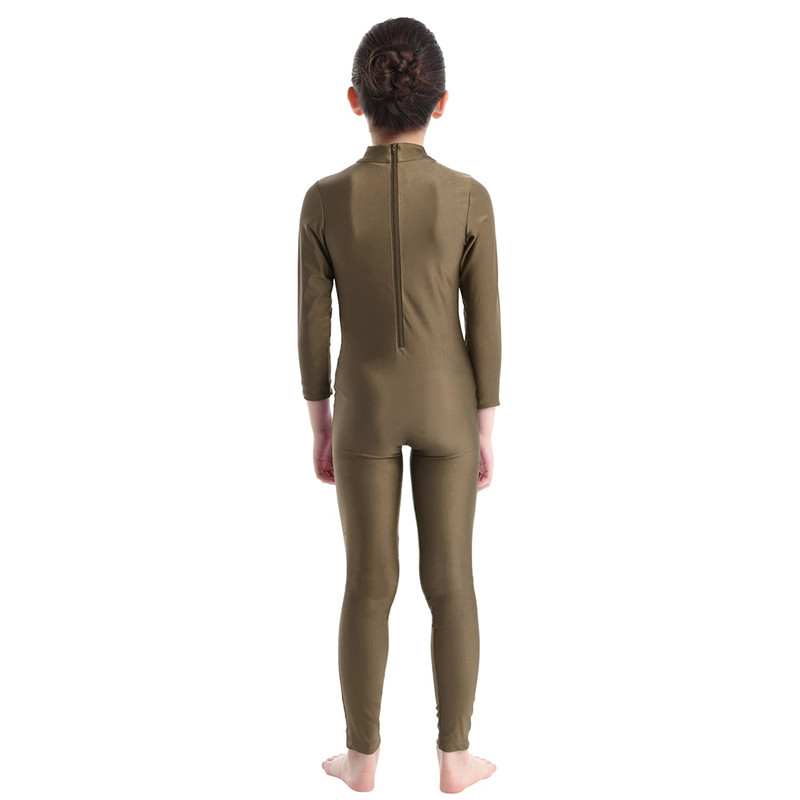 Girls Spandex Long Sleeve Mock Neck Leotard, Ballet Gymnastics Leotards for Kids, Children's Dance Costumes, Dancewear Jumpsuits
